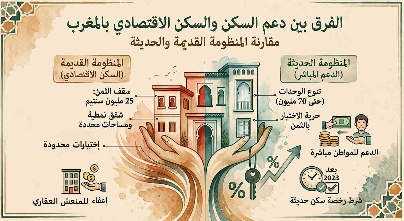 الفرق بين دعم السكن والسكن الاقتصادي بالمغرب: صحح معلوماتك قبل الشراء! 1 الفرق بين دعم السكن والسكن الاقتصادي بالمغرب: صحح معلوماتك قبل الشراء! 1