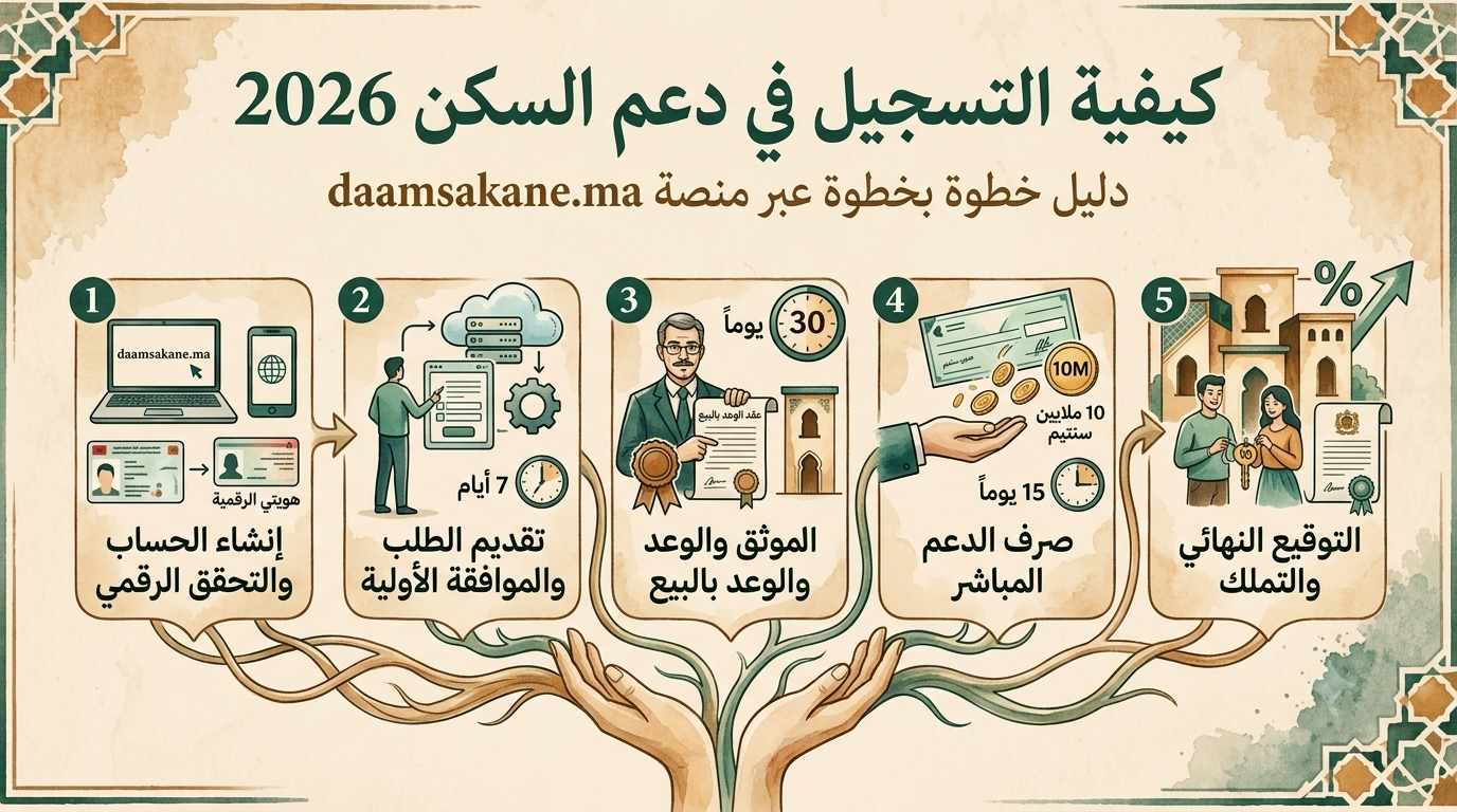 كيفية التسجيل في دعم السكن 2026: دليل خطوة بخطوة عبر منصة daamsakane.ma 1 كيفية التسجيل في دعم السكن 2026: دليل خطوة بخطوة عبر منصة daamsakane.ma 1