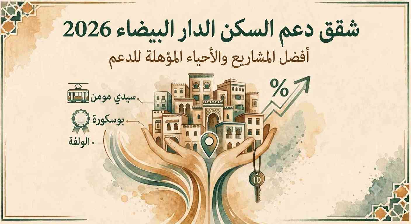 شقق دعم السكن الدار البيضاء 2026: أفضل الأحياء و المشاريع المؤهلة للدعم 1 شقق دعم السكن الدار البيضاء 2026: أفضل الأحياء و المشاريع المؤهلة للدعم 1